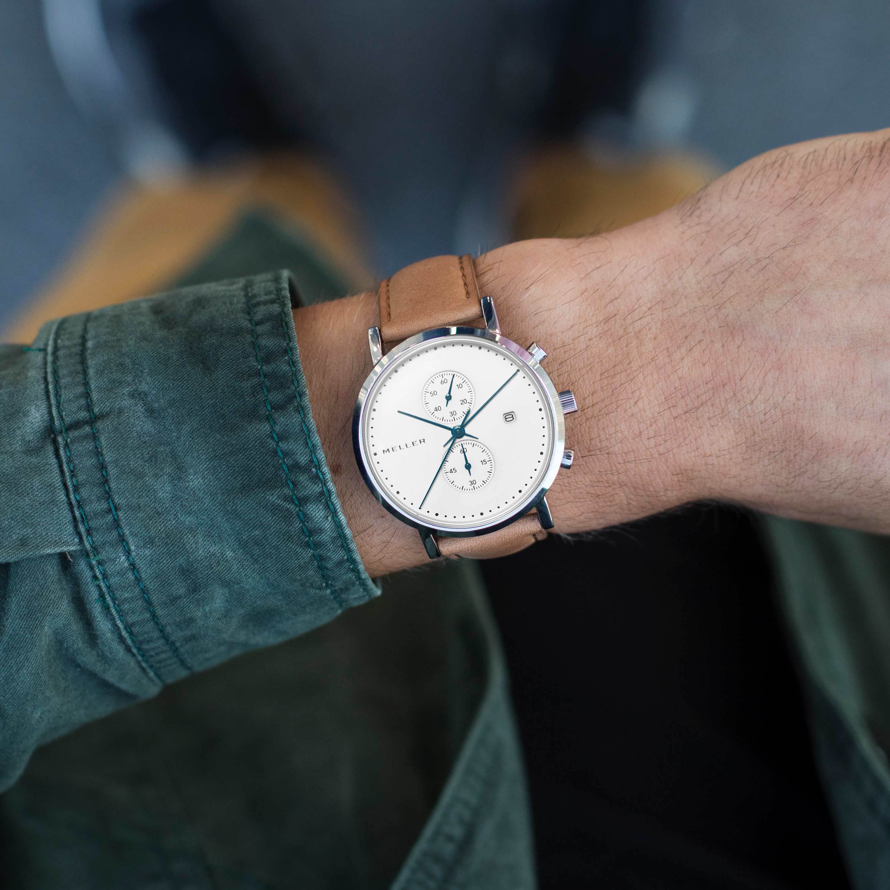 Camel Silver Leather