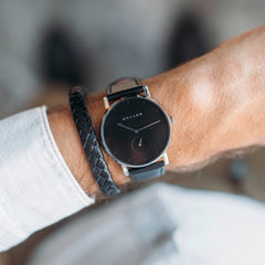 Black Silver Leather